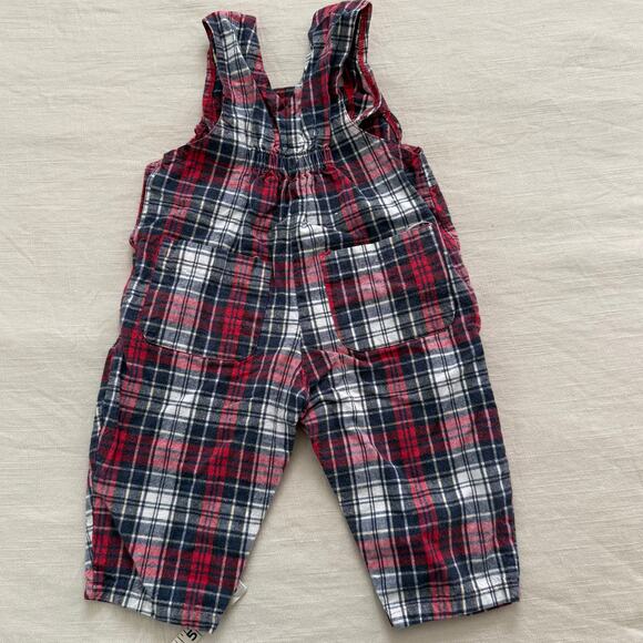 Vintage Red Plaid Overalls 9 months - Picture 4 of 5
